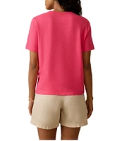 Faherty Organic Cotton Knit Crew Neck Short Sleeve Tee