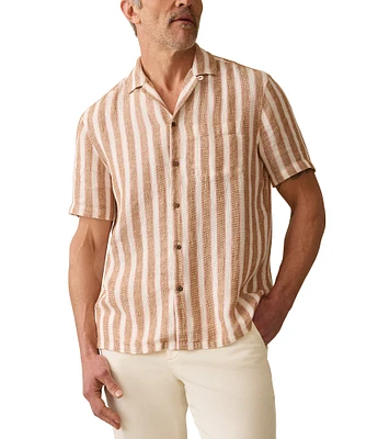 Faherty Palma Linen Short Sleeve Woven Camp Shirt