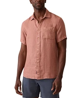 Faherty Palma Linen Short Sleeve Woven Shirt