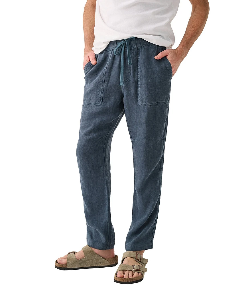 Faherty Slim Fit Linen Drawstring Pants