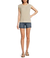 Faherty Stretch Terry Front Patch Pocket High Rise Shorts
