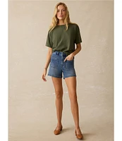 Faherty Stretch Terry Front Patch Pocket High Rise Shorts