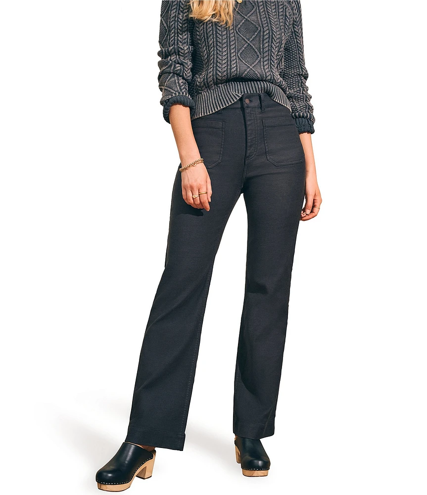 Faherty Stretch Terry Wide Leg Patch Pocket Jeans