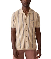 Faherty Stripe Short Sleeve Sweater Shirt