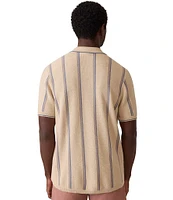 Faherty Stripe Short Sleeve Sweater Shirt