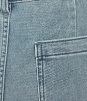 Faherty Stretch Terry High Rise Wide Leg Front Patch Pocket Jeans