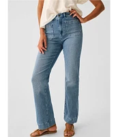 Faherty Stretch Terry Wide Leg Patch Pocket Jeans