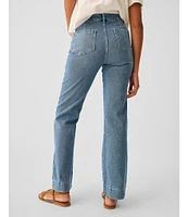 Faherty Stretch Terry Wide Leg Patch Pocket Jeans