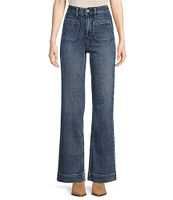 Faherty Stretch Terry Wide Leg Patch Pocket Jeans