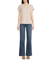 Faherty Stretch Terry Wide Leg Patch Pocket Jeans