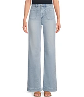 Faherty Stretch Terry Wide Leg Patch Pocket Jeans