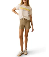 Faherty Sunwash Organic Cotton Knit Stripe Crew Neck Short Sleeve Tee