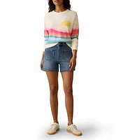 Faherty Sunwash Organic Cotton Slub Crew Neck Long Sleeve Pullover