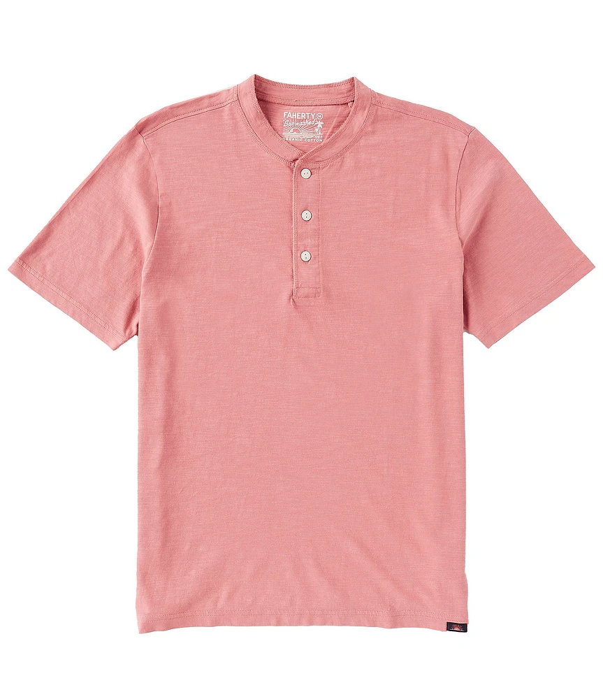 Faherty Sunwashed Short Sleeve Henley Shirt