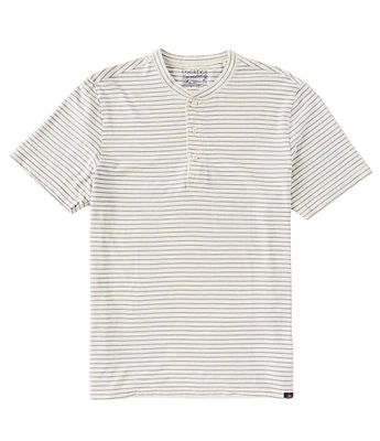 Faherty Sunwashed Stripe Short Sleeve Henley Shirt