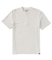 Faherty Sunwashed Stripe Short Sleeve Henley Shirt