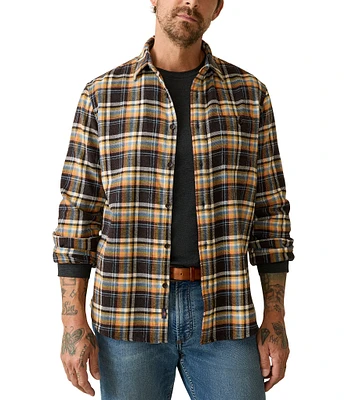 Faherty Super Brushed Stretch Flannel Medium Plaid Long Sleeve Woven Shirt