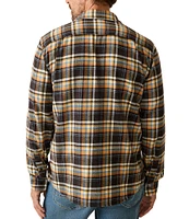 Faherty Super Brushed Stretch Flannel Medium Plaid Long Sleeve Woven Shirt