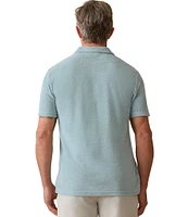 Faherty Surf Stripe Terry Cloth Short Sleeve Polo Shirt