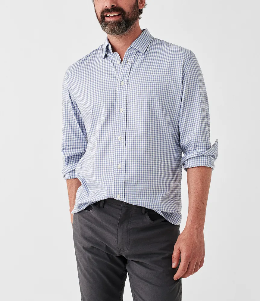 Faherty The Movement Gingham Performance Stretch Long Sleeve Woven Shirt