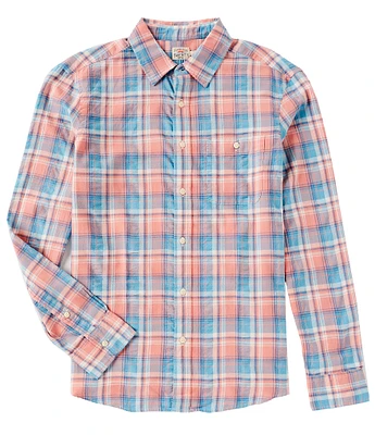 Faherty Tropical Cotton Plaid Long Sleeve Woven Shirt