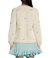 Fanm Mon Hand Knit Rose Cardigan