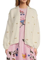 Fanm Mon Hand Knit Rose Cardigan