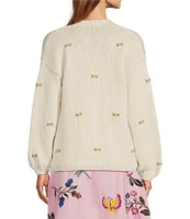 Fanm Mon Hand Knit Rose Cardigan