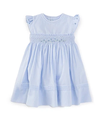 Feltman Brothers Baby Girls 12-24 Months Round Neck Ruffle Sleeve Rose Garden Dress