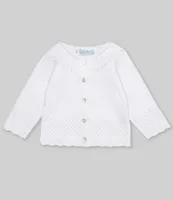 Feltman Brothers Baby Girls Newborn-24 Months Pointelle Ruffle Button Front Sweater