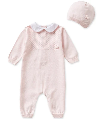 Feltman Brothers Baby Girls Newborn-9 Months Knit Coverall and Hat Set