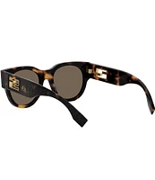 FENDI Women's Baguette 53mm FF Havana Round Sunglasses