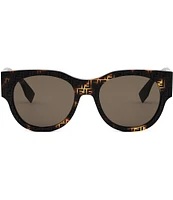 FENDI Women's Baguette 53mm FF Havana Round Sunglasses