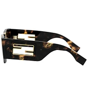 FENDI Women's Baguette 54mm Logo Havana Oval Sunglasses