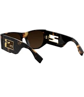 FENDI Women's Baguette 54mm Logo Havana Oval Sunglasses