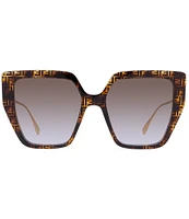 FENDI Women's Baguette Logo 55mm Geometric Oversized Sunglasses