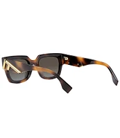 FENDI Women's FENDI First 63mm Rectangle Havana Sunglasses