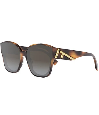 FENDI Women's FENDI First 63mm Square Havana Sunglasses