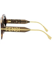 FENDI Women's Fendigraphy 55mm Geometric Oversized Tortoise Sunglasses