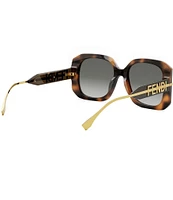 FENDI Women's Fendigraphy 55mm Geometric Oversized Tortoise Sunglasses