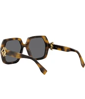 FENDI Women's FF Diamonds 53mm Havana Square Sunglasses