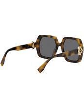 FENDI Women's FF Diamonds 53mm Havana Square Sunglasses