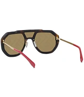 FENDI Women's FF Evolution 142mm Dark Havana Shield Sunglasses