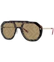 FENDI Women's FF Evolution 142mm Dark Havana Shield Sunglasses