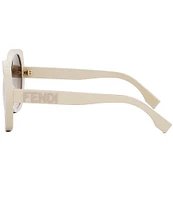 FENDI Women's Lettering 57mm Butterfly Sunglasses