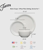 Fiesta Bistro Coupe 3pc Place Setting, Service For 1