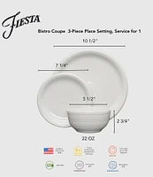Fiesta Bistro Coupe 3pc Place Setting, Service For 1