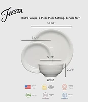 Fiesta Bistro Coupe 3pc Place Setting, Service For 1