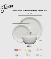 Fiesta Bistro Coupe 3pc Place Setting, Service For 1