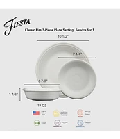 Fiesta Classic Rim 3pc Place Setting, Service For 1